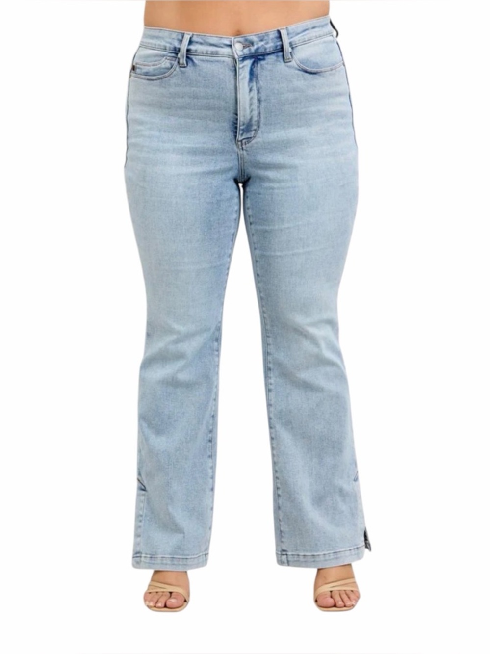 Judy Blue Tummy Control Vintage Wash Side Slit Slim Boot Jeans New with Tags - Picture 8 of 14